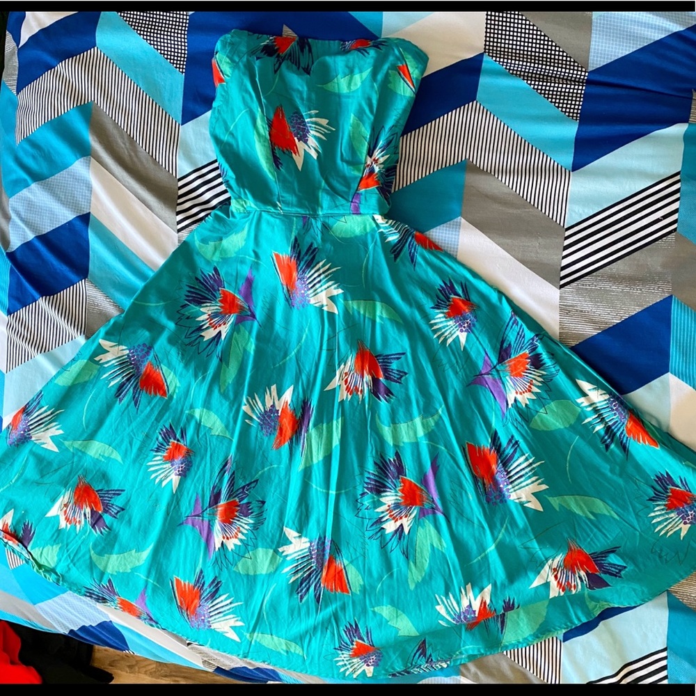 Homemade Teal floral dress
